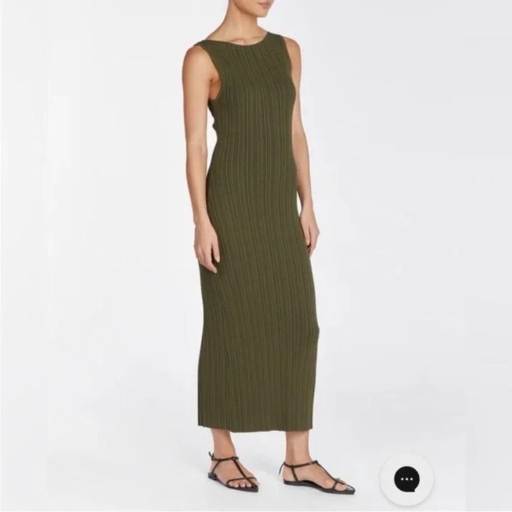 Quince Cotton Cashmere Ribbed Sleeveless Midi Dress